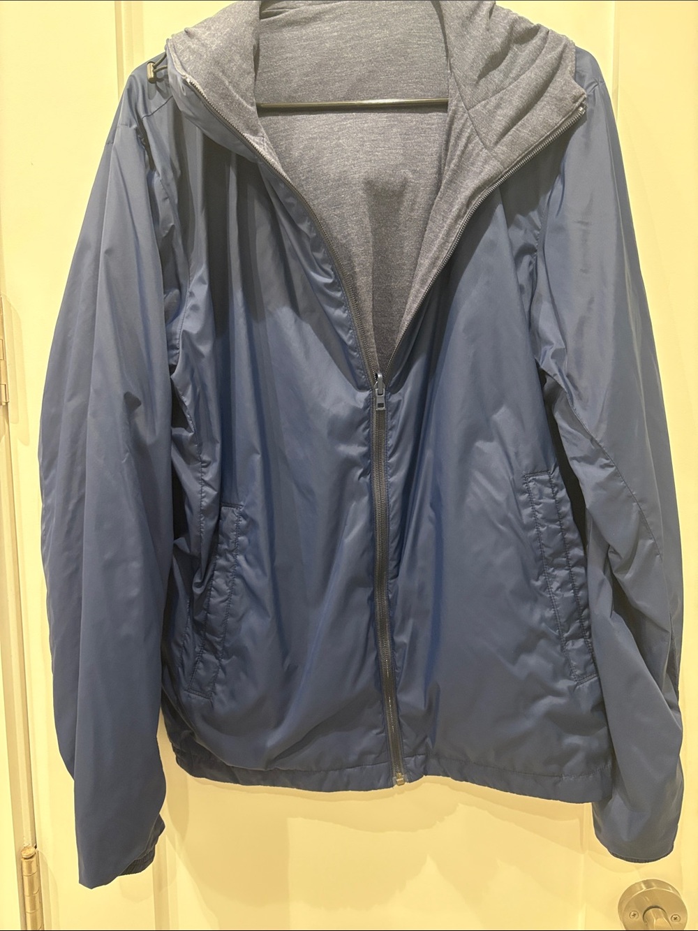 Source Unknown Men's Blue Hooded Lightweight Jacket